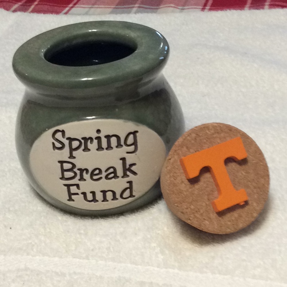 Vintage UT Tennessee Spring Break jar and UT Cork